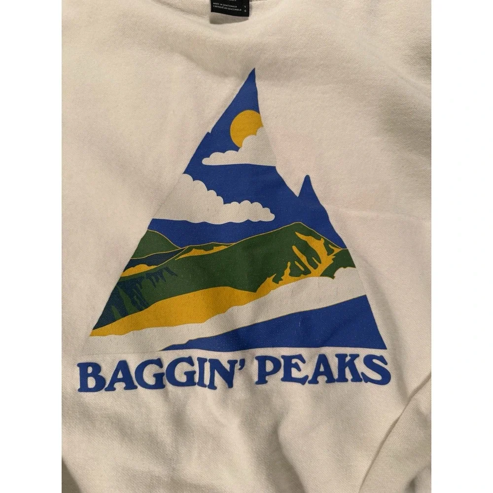 Vintage The North Face "Baggin Peaks" White crewneck sweatshirt size L - Picture 3 of 4